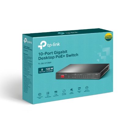 Picture of TP-Link TL-SG1210MP 10-Port Gigabit Desktop Switch with 8-Port PoE+PORT: 8× Gigabit PoE+ Ports, 2x Gigabit Non-PoE Ports, 1× Combo Gigabit SFP SlotS