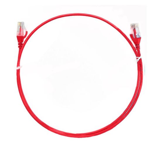 Picture of 8ware CAT6 Ultra Thin Slim Cable 0.25m / 25cm - Red Color Premium RJ45 Ethernet Network LAN UTP Patch Cord 26AWG for Data
