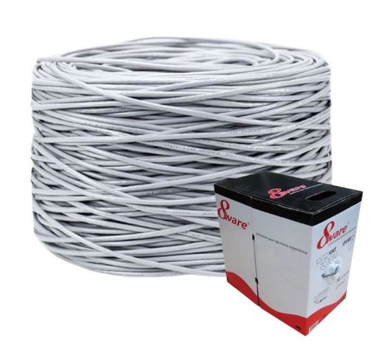 Picture of 8ware CAT6 UTP Cable 305m Roll - Grey White Full 0.55mm Copper UTP stranded Ethernet LAN Network 24AWG 0.55cu 2x4p pvc Jacket