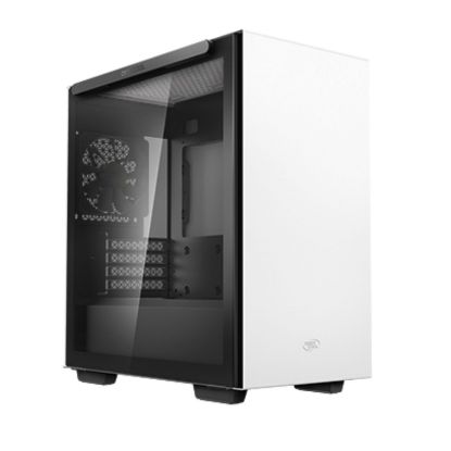 Picture of DeepCool MACUBE 110 White Minimalistic Micro-ATX Case, Magnetic Tempered Glass Panel, Removable Drive Cage, Adjustable GPU Holder, 1xPreinstalled Fan