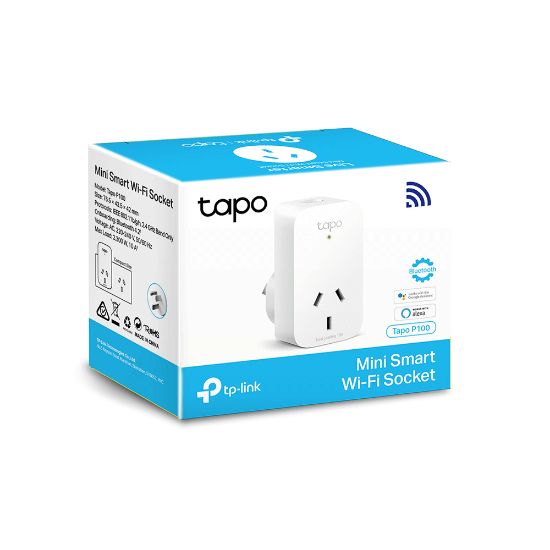Picture of TP-Link Tapo P100(1-pack) Mini Smart Wi-Fi Socket Smart Plug, Remote Control,  Voice Control, Away Mode, Easy Setup and Use