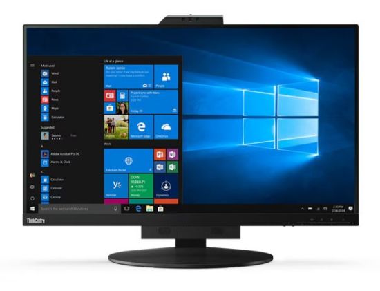 Picture of LENOVO ThinkCentre Tiny-in-One 27' 60Hz QHD Monitor 2560x1440 16:9 14ms Height Adjust Tilt Swivel Pivot HDMI DP USB3.1 Webcam Mic VESA Black 3YR
