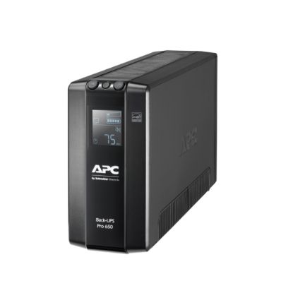 Picture of APC Back-UPS Pro 650VA/390W Line Interactive UPS, Tower, 230V/10A Input, 6x IEC C13 Outlets, Lead Acid Battery, LCD, AVR