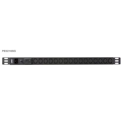 Picture of Aten 0U 16-port Basic PDU with Surge Protection, 100-240VAC, 16AMax, 50-60Hz, 16 x IEC C13, Overcurrent Protection, Aluminum material