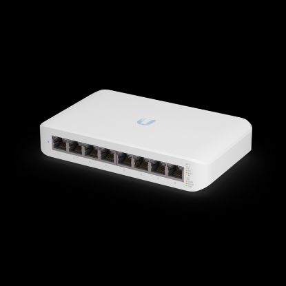 Picture of Ubiquiti UniFi Switch USW-Lite-8-POE, 4x PoE Output Ports, 52W PoE Supply, Fanless, Wall Mount Kit Included,