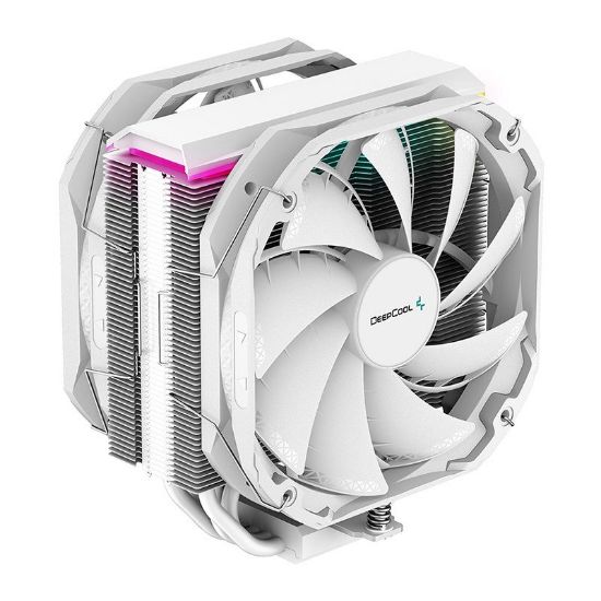 Picture of DeepCool AS500 PLUS White CPU Cooler Single Tower, Five Heat Pipe Design High Fin Density, Double PWM Fans, Slim Profile, LGA2066/1851-1155/AM4/AM5