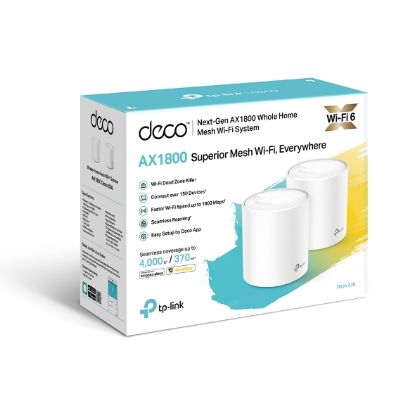 Picture of TP-Link Deco X20(2-pack) AX1800 Whole Home Mesh Wi-Fi 6 System, Up To 370 sqm Coverage, WIFI6, 1201Mbps @ 5Ghz, 574Mbps @ 2.4 GHz OFDMA, MU-MIMO (WIFI