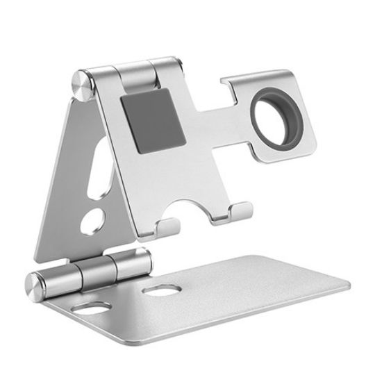Picture of Brateck 2 in 1 Foldable Cell Phone and Smartwatch Stand (≤6.5''),Apple Watch Series 5/4/3/2/1,Apple Watch Studio/Hermès/Edition (LS)