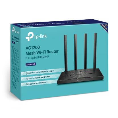 Picture of TP-Link Archer A6 AC1200 Wireless MU-MIMO Gigabit Router (OneMesh) Dual-Band Wi-Fi – 867 Mbps at 5 GHz and 300 Mbps at 2.4 GHz band