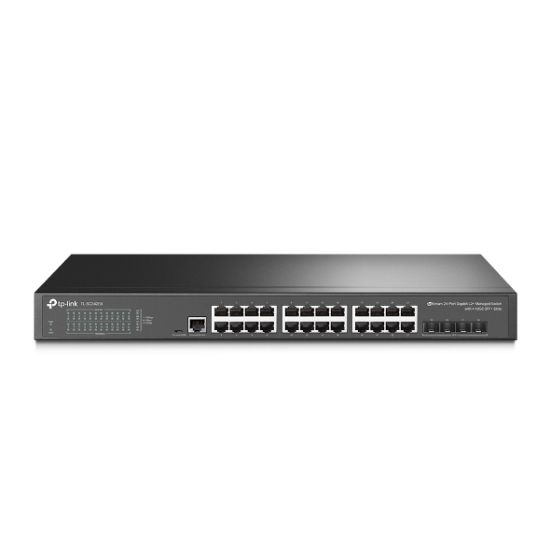 Picture of TP-Link SG3428X JetStream 24-Port Gigabit L2+ Managed Switch with 4 10GE SFP+ Slots IGMP Snooping Omada Rack Mountable Fanless