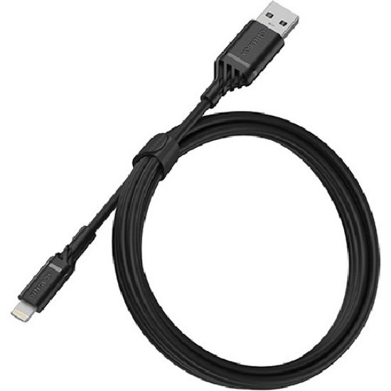 Picture of OtterBox Lightning to USB-A (2.0) Cable (1M) - Black (78-52525), 3 AMPS (60W), MFi, 3K Bend/Flex, 480Mbps Transfer, Durable, 2 Years Warranty