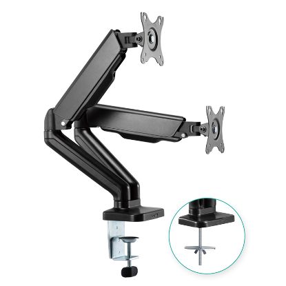 Picture of mbeat® activiva ErgoLife Dual Monitor Screen Steel Gas Spring Monitor Arm Built-in Spring Tension Cable Management Net Weight	4kg