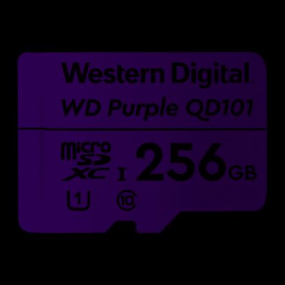 Picture of Western Digital WD Purple 256GB MicroSDXC Card 24/7 -25°C to 85°C Weather & Humidity Resistant for Surveillance IP Cameras mDVRs NVR Dash Cams Drones