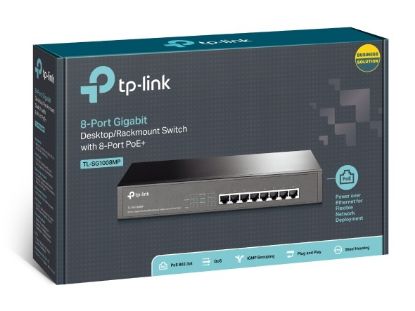 Picture of TP-Link TL-SG1008MP 8-Port Gigabit Desktop/Rackmount Switch with 8-Port PoE+ (Replacement model of TL-SG1008PE)