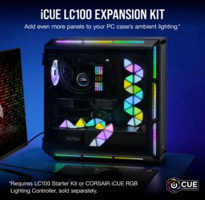 Picture of Corsair iCUE LC100 Smart Lighting Strip Expansion Kit. ICUE Software