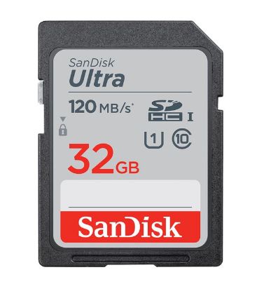 Picture of SanDisk Ultra 32GB SDHC SDXC UHS-I Memory Card 120MB/s Full HD Class 10 Speed Shock Proof Temperature Proof Water Proof X-ray Proof Digital Camera