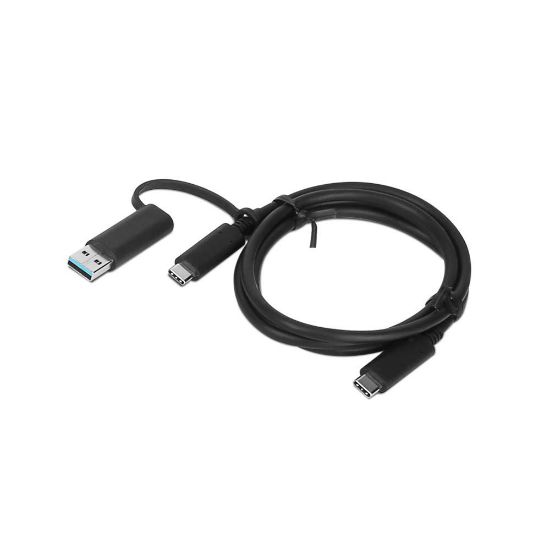 Picture of LENOVO Hybrid USB-C Cable with USB-A Adapter 5A 24Pin support 10Gbps 1M Cable