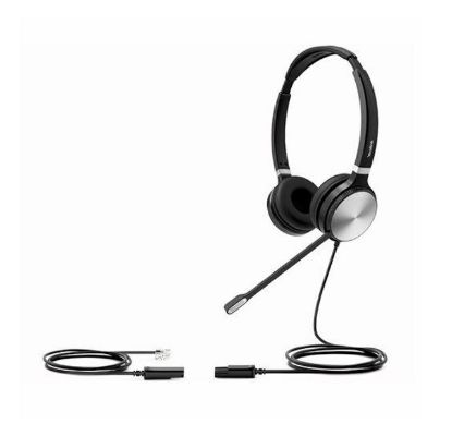 Picture of Yealink YHS36 Dual Wideband Headset for IP phone, Binaural Ear, RJ9 Headset Jack, Noise-canceling Microphone, Hearing Protection, Leather Ear Cushions