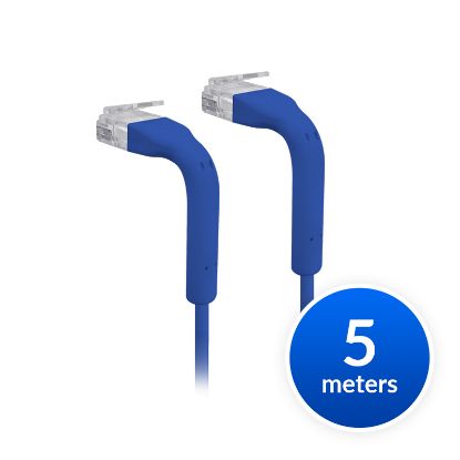 Picture of Ubiquiti UniFi Patch Cable Single Unit, 5m, Blue, End Bendable to 90 Degree, RJ45 Ethernet Cable, Cat6, Ultra-Thin 3mm Diameter