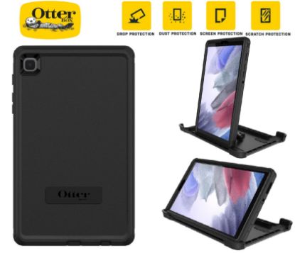 Picture of OtterBox Defender Samsung Galaxy Tab A7 Lite (8.7') Case Black - (77-83087), DROP+ 2X Military Standard, Built-in Screen Protection