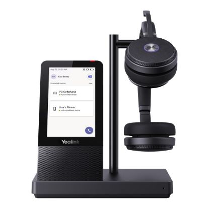 Picture of Yealink WH66 Dual Teams DECT Wireless Headset, UC Workstation, HD Voice, 2-Mic Noise Cancellation&330° Adjustable, Leather Ear Cushions, Teams, Zoom