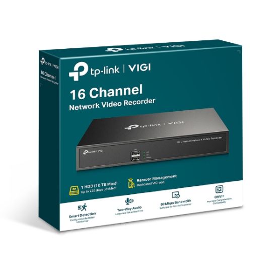 Picture of TP-Link VIGI NVR1016H 16 Channel Network Video Recorder, 24/7 Continuous Recording, Up To 10TB, 16 Channel Live View, UpTo 8MP (HDD Not Included)