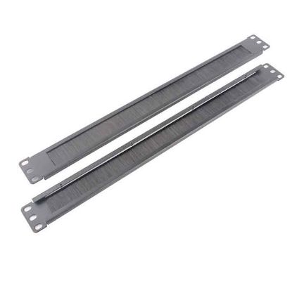 Picture of LDR 1U 19' Cable Management Brush Rail (Brush Panel) - Black Metal Construction