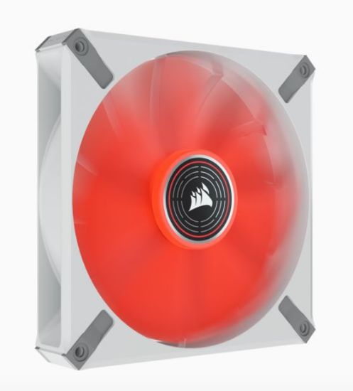 Picture of Corsair ML ELITE Series, ML140 LED ELITE WHITE, 140mm Magnetic Levitation Red LED Fan with AirGuide, Single Pack(LS)