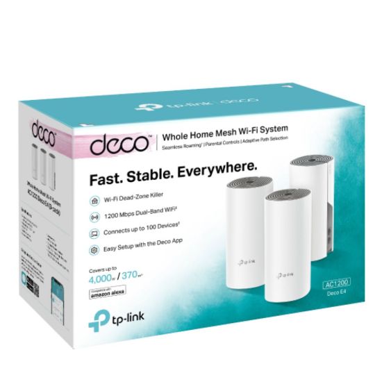 Picture of TP-Link Deco E4(3-pack) AC1200 Whole Home Mesh Wi-Fi System, ~370sqm Coverage