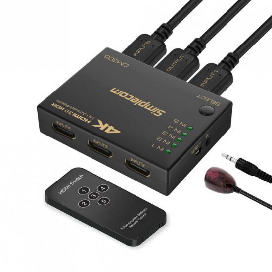 Picture of Simplecom CM305 Ultra HD 5 Way HDMI Switch 5 IN 1 OUT Splitter 4K@60Hz