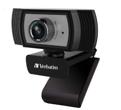 Picture of Verbatim 1080p Full HD Webcam - Black/Silver FHD 1920x1080, 2.0 Mega Pixels, Compatible with Windows XP,7 8, 10, Android V5, MacOS 10.6 or Above