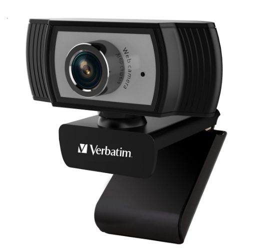 Picture of Verbatim 1080p Full HD Webcam - Black/Silver FHD 1920x1080, 2.0 Mega Pixels, Compatible with Windows XP,7 8, 10, Android V5, MacOS 10.6 or Above