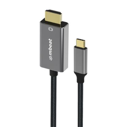 Picture of mbeat Tough Link 1.8m 4K USB-C to HDMI Cable - Extend USB-C Laptop, Tablet or Smartphone Video to HDMI Monitor, Projector, HDTV, 4K@60Hz(3840×2160)