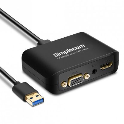 Picture of (LS) Simplecom DA326 USB 3.0 to HDMI + VGA Video Adapter with 3.5mm Audio Full HD 1080p - Works With NUCs