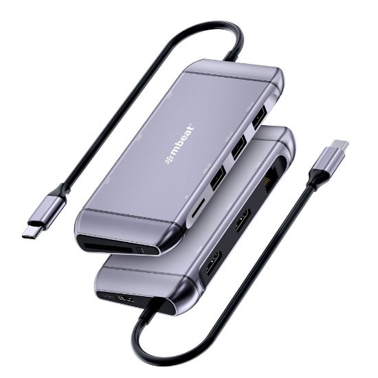 Picture of mbeat®  Elite X11 Dual Display Docking Station - 2x 4K HDMI, 1xUSB-C Power Delivery 100W, 3xUSB 3.0, MicroSD/SD Card, 1x RJ45