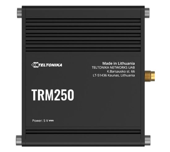 Picture of Teltonika TRM250 Industrial Cellular Modem, 4G/LTE (Cat M1), NB-IoT, Small Size, USB Interface for Internet Access, External Antenna, PSU excluded