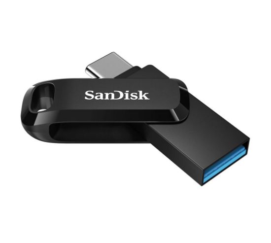 Picture of SanDisk 64GB Ultra Dual Drive Go 2-in-1 USB-C & USB-A Flash Drive Memory Stick 150MB/s USB3.1 Type-C Swivel for Android Smartphones Tablets Macs PCs