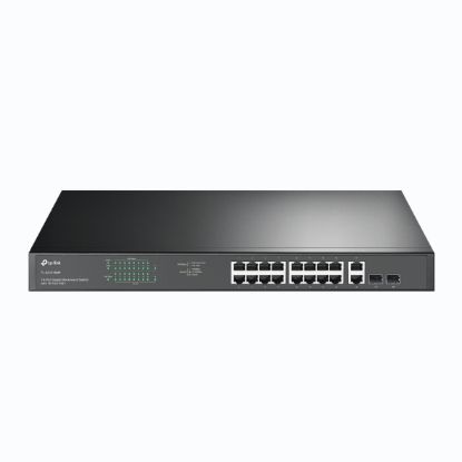 Picture of TP-Link TL-SG1218MP 18-Port Gigabit Rackmount Switch With 16 PoE+ & 2 SFP Slots, 16× Gigabit PoE+ Ports, 2× Gigabit Non-PoE Ports, 2× Combo Gigabit SF