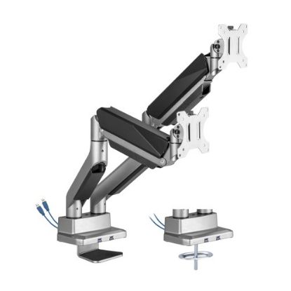 Picture of Brateck Dual Monitor Economy Heavy-Duty Gas Spring Monitor Arm with USD 3.0 Ports Fit Most 17'-35' Weight Capacity (per screen 15kg (LS)