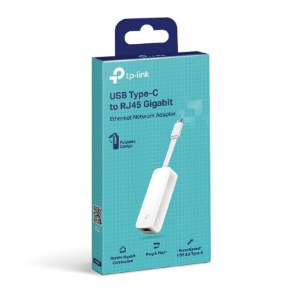 Picture of TP-Link UE300C USB 3.0 Type-C to Gigabit Ethernet Network Adapter SPEC: 1 USB 3.0 Type-C Connector, 1 Gigabit Ethernet Port, Foldable and Portable De