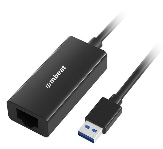 Picture of mbeat® mbeat USB 3.0 Gigabit Etherent Adapter - Black RJ45, up to 1000Mbps speed. Compact and lightweight Material: ABS Plastic Weight: 24.5g