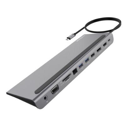 Picture of mbeat Elite Triple Display USB-C Docking Station with 100W Power Delivery 1xHDMI, 1x DisplayPort, 1x VGA, 2x USB 3.0, 1x USB 2.0, MicroSD, 1x RJ45