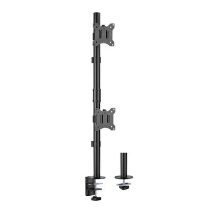 Picture of Brateck Vertical Pole Mount Dual-Screen Monitor Mount Fit Most 17'-32' Monitors, Up to 9kg per screen VESA 75x75/100x100