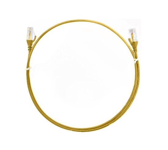 Picture of 8ware CAT6 Ultra Thin Slim Cable 1m / 100cm - Yellow Color Premium RJ45 Ethernet Network LAN UTP Patch Cord 26AWG for Data