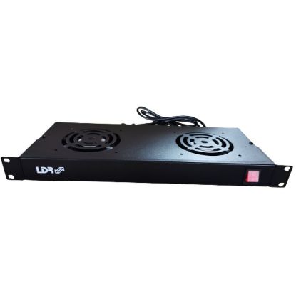 Picture of LDR 2 Way Rackmountable Fan Kit with power switch - 2x Fans - 1U Size - Black Metal Construction