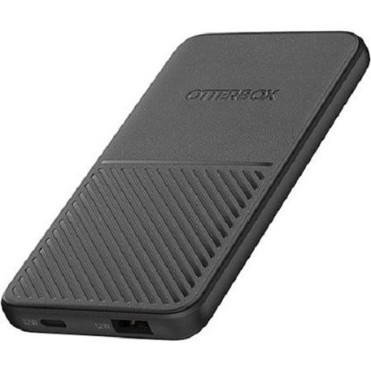 Picture of OtterBox 5K mAh Power Bank - Dark Grey (78-80641), Dual Port USB-C (12W) & USB-A (12W), Includes USB-C Cable (15CM), Durable, 2 Years Warranty