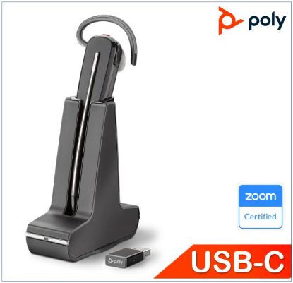 Picture of Plantronics/Poly Savi 8245 UC,DECT Headset, USB-C, Convertible,Wireless, Unlimited talk time, crystal-clear audio, ANC, one-touch control,SoundGuard