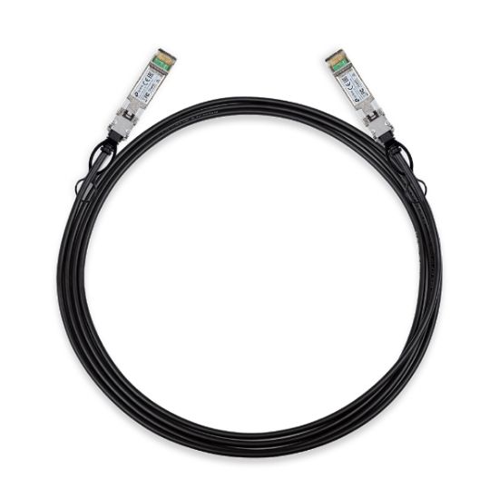 Picture of TP-Link SM5220-3M 3 Meter 10G SFP+ Direct Attach Cable, Drives 10 Gigabit Ethernet, 10G SFP+ Connector on Both Sides (Replaces TXC432-CU3M)