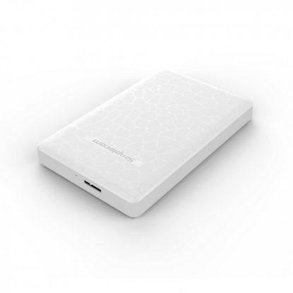 Picture of Simplecom SE101 Compact Tool-Free 2.5'' SATA to USB 3.0 HDD/SSD Enclosure White Compatible with 7mm and 9.5mm laptop 2.5' SATA HDD/SSD