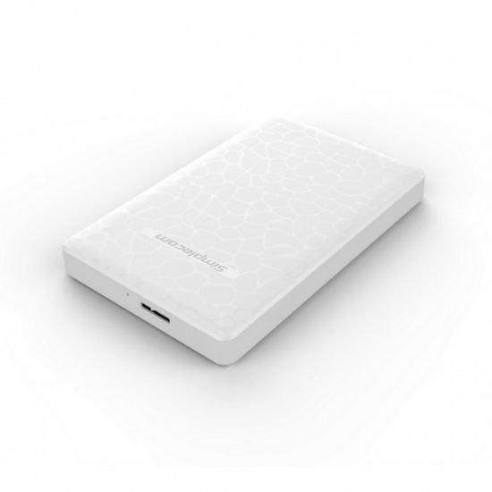 Picture of Simplecom SE101 Compact Tool-Free 2.5'' SATA to USB 3.0 HDD/SSD Enclosure White Compatible with 7mm and 9.5mm laptop 2.5' SATA HDD/SSD